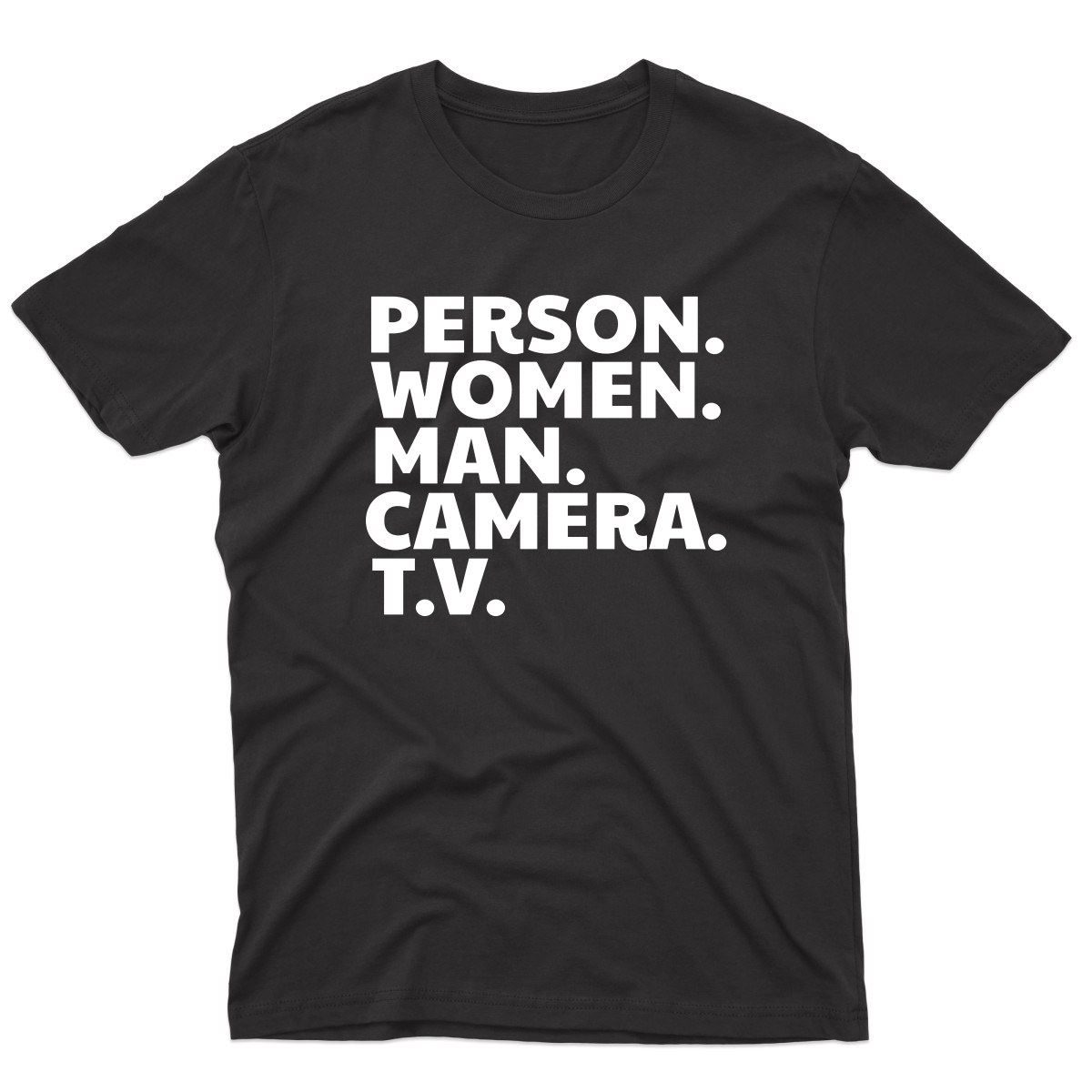Person Woman Man Camera TV Men's T-shirt | Black