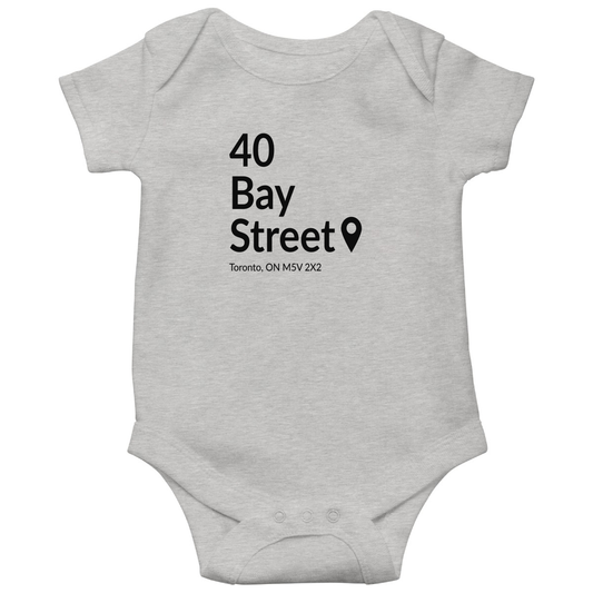 Toronto Basketball Stadium Baby Bodysuits | Gray