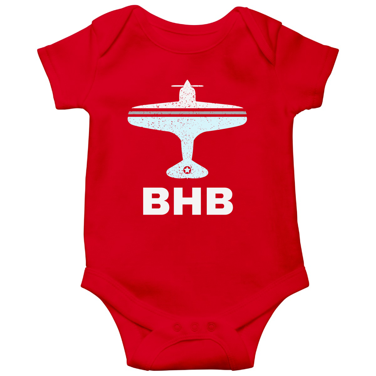 Fly Bar Harbor BHB Airport Baby Bodysuits | Red