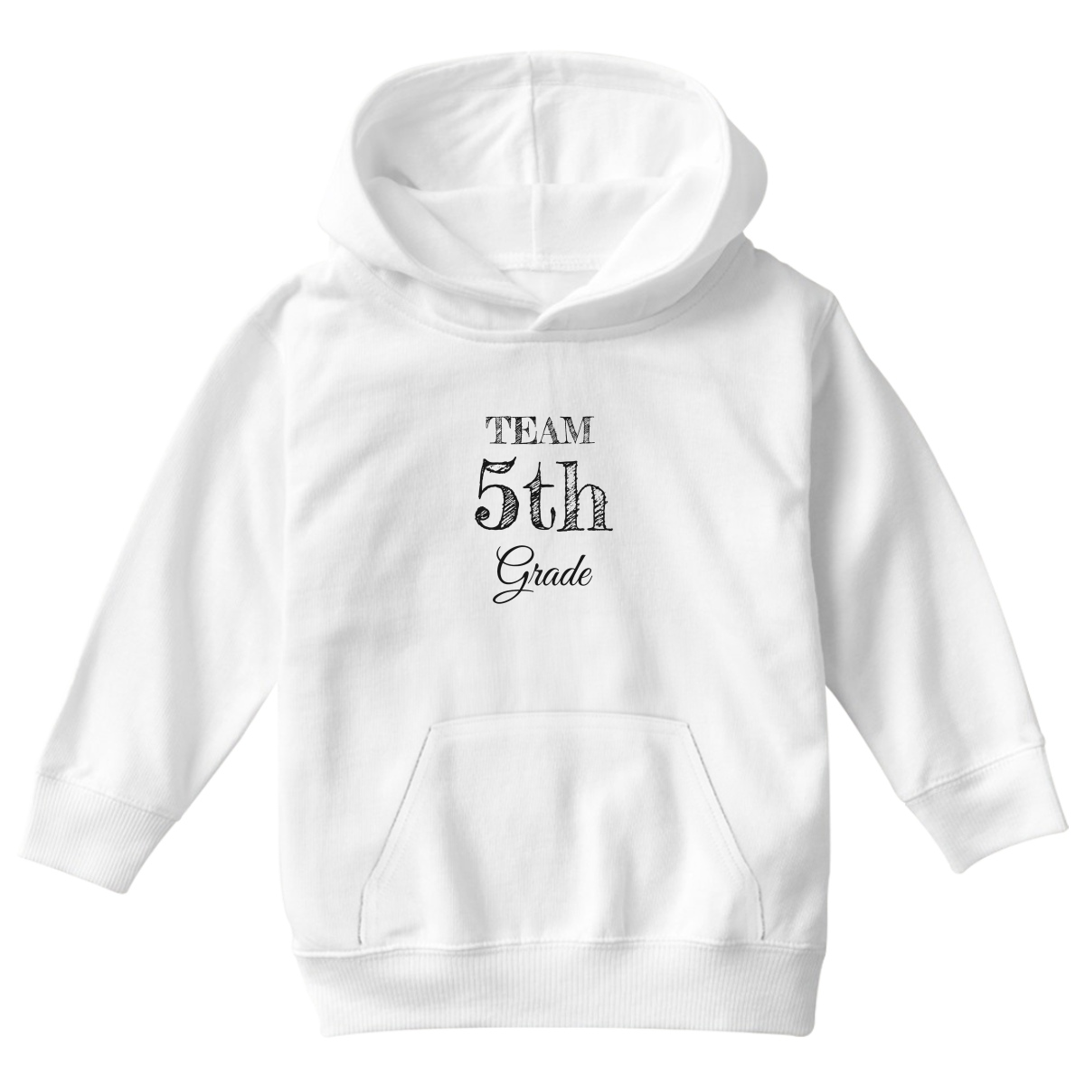 Team 5th Grade Kids Hoodie | White