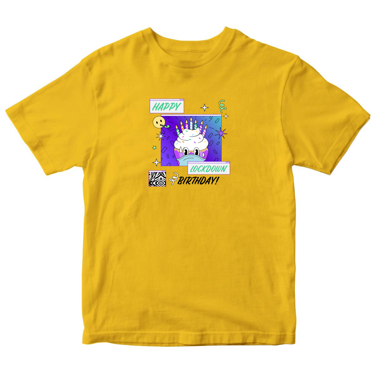 Happy Lock-down Birthday Toddler T-shirt | Yellow