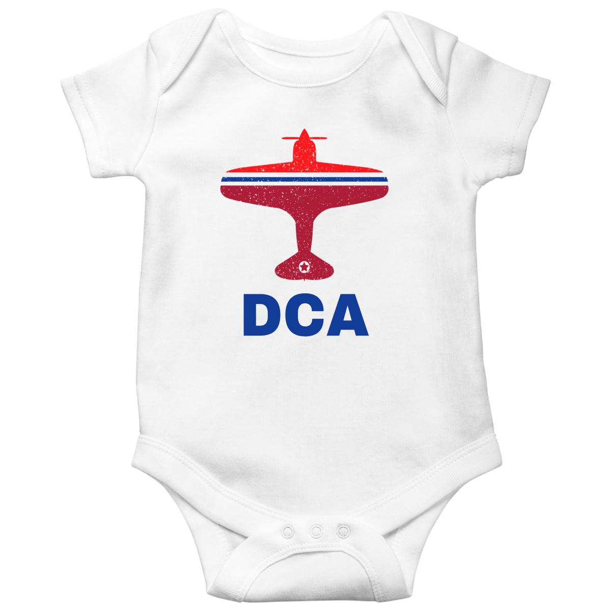 Fly Washington D.C. DCA Airport Baby Bodysuits | White