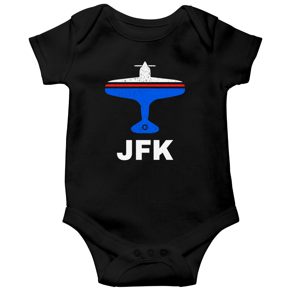 Fly New York JFK Airport Baby Bodysuits | Black