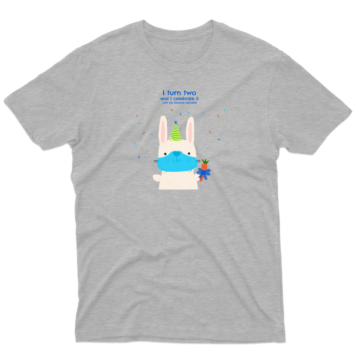 I turn two and I celebrate it with my favorite humans  Men's T-shirt | Gray