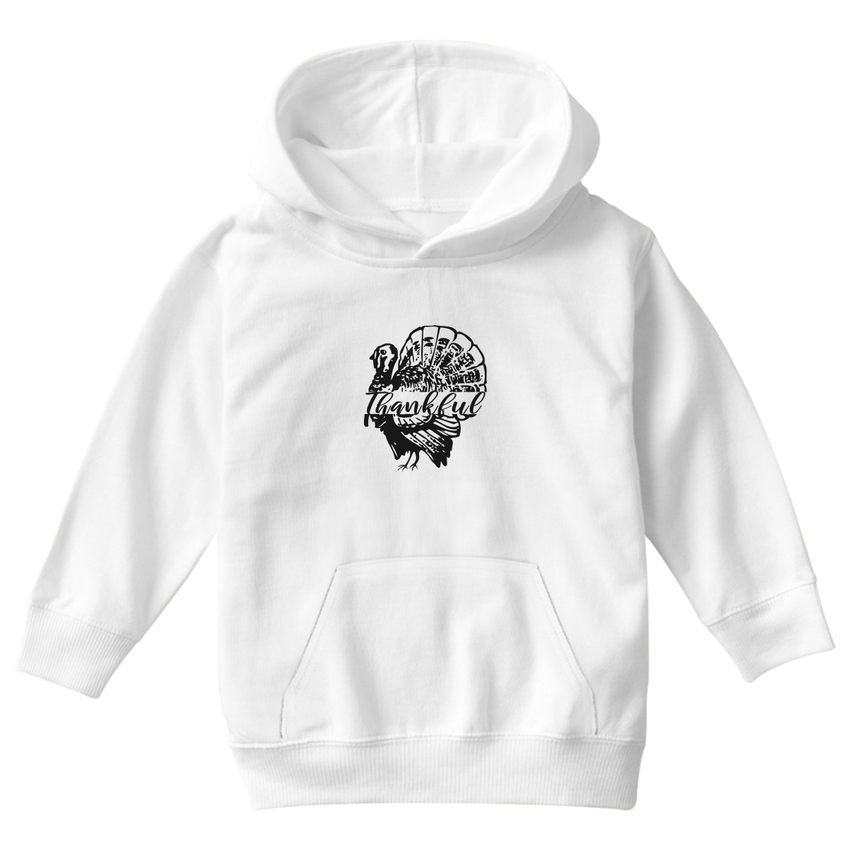 Thankful Turkey Kids Hoodie | White