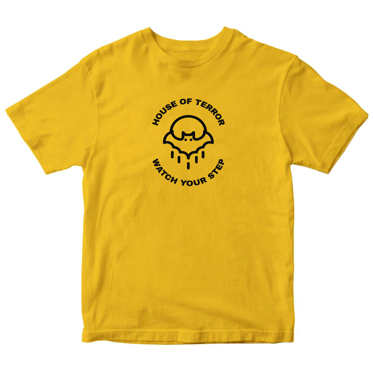 House of Terror Watch Your Step Kids T-shirt | Yellow
