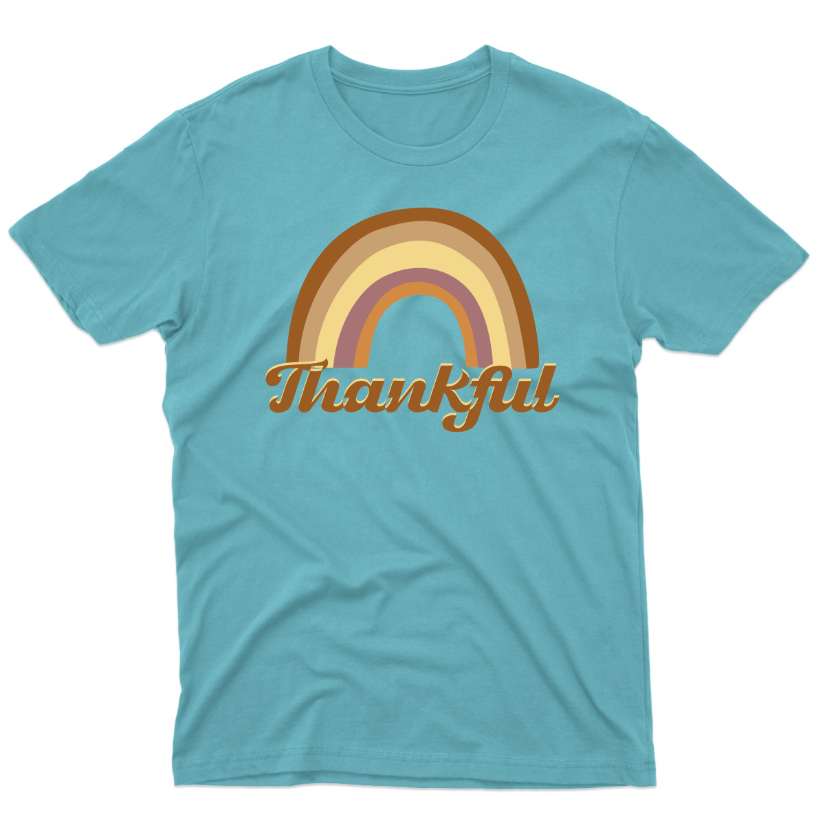 Thankful Retro Rainbow Men's T-shirt | Turquoise