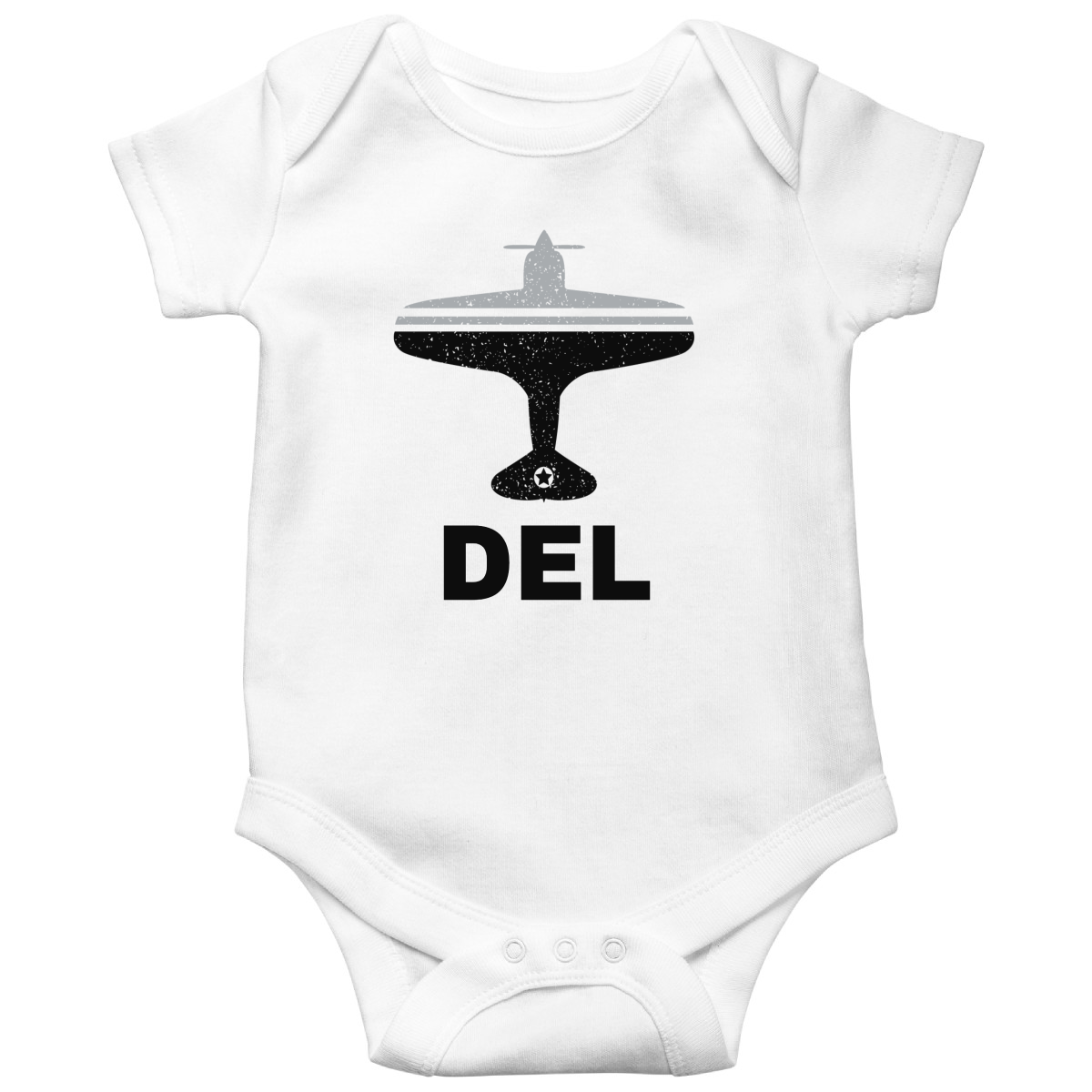 Fly Delhi DEL Airport Baby Bodysuits | White