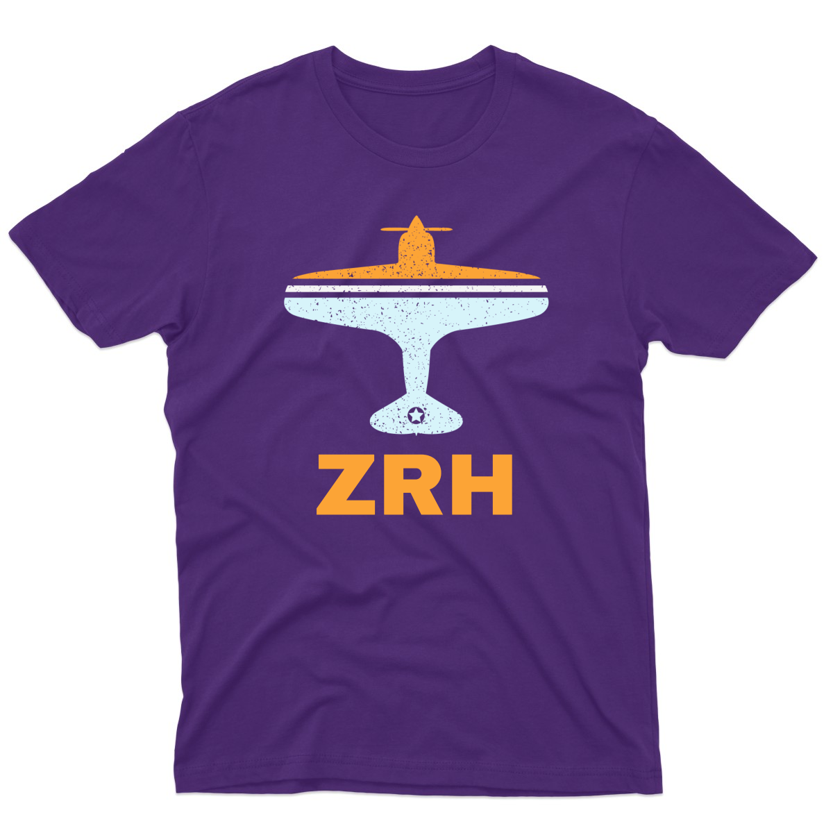 Fly Zurich ZRH Airport Men's T-shirt | Purple