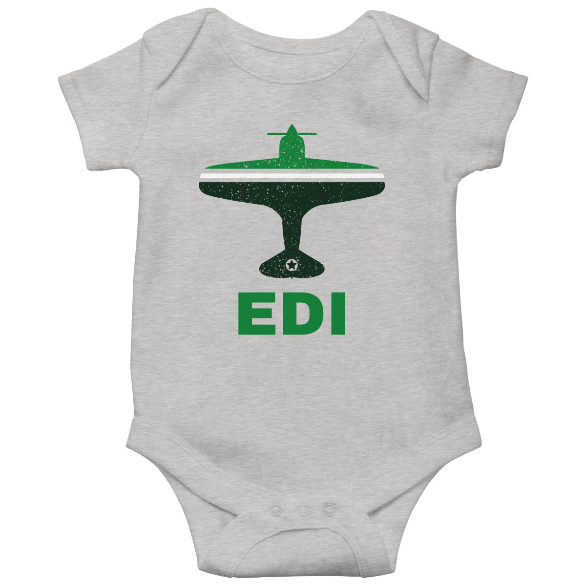 Fly Edinburgh EDI Airport Baby Bodysuits | Gray