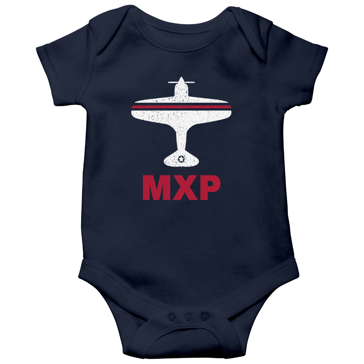 Fly Milan MXP Airport Baby Bodysuits | Navy