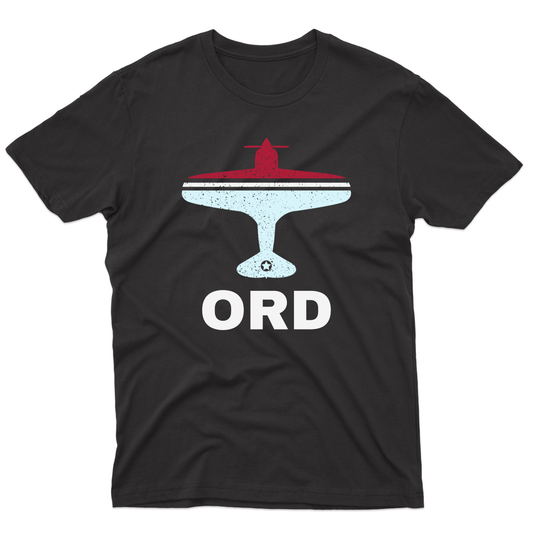 Fly Chicago ORD Airport Men's T-shirt | Black
