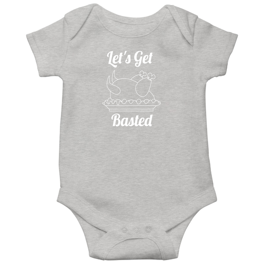 Let's Get Basted Baby Bodysuits | Gray