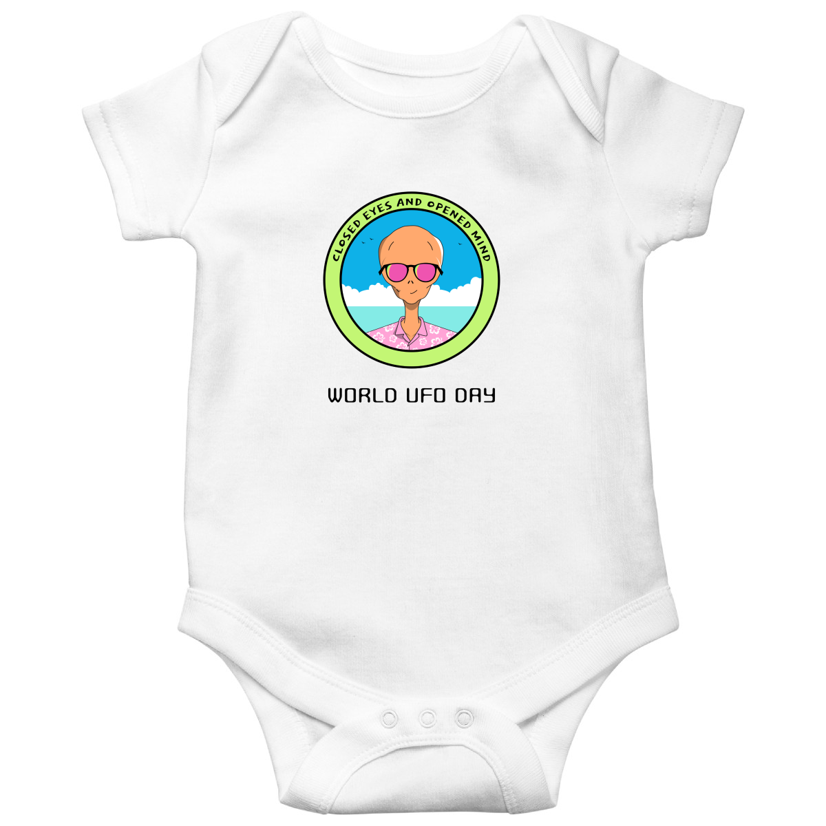 World UFO Day Baby Bodysuits | White