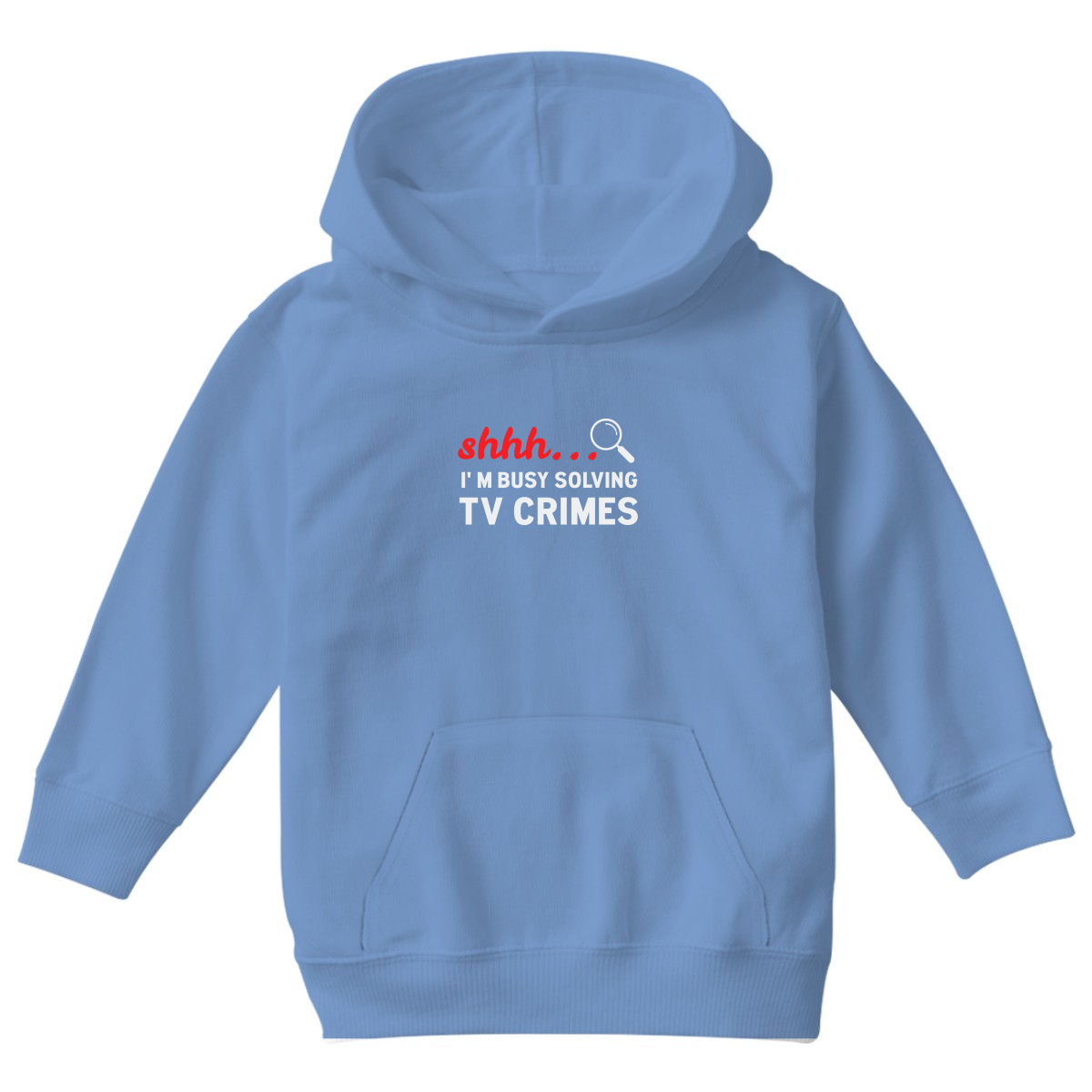 Shh I'm Busy Solving TV Crimes Kids Hoodie | Blue