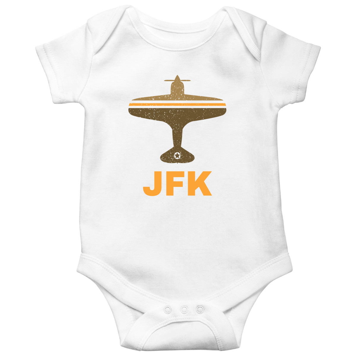 Fly New York JFK Airport Baby Bodysuits | White
