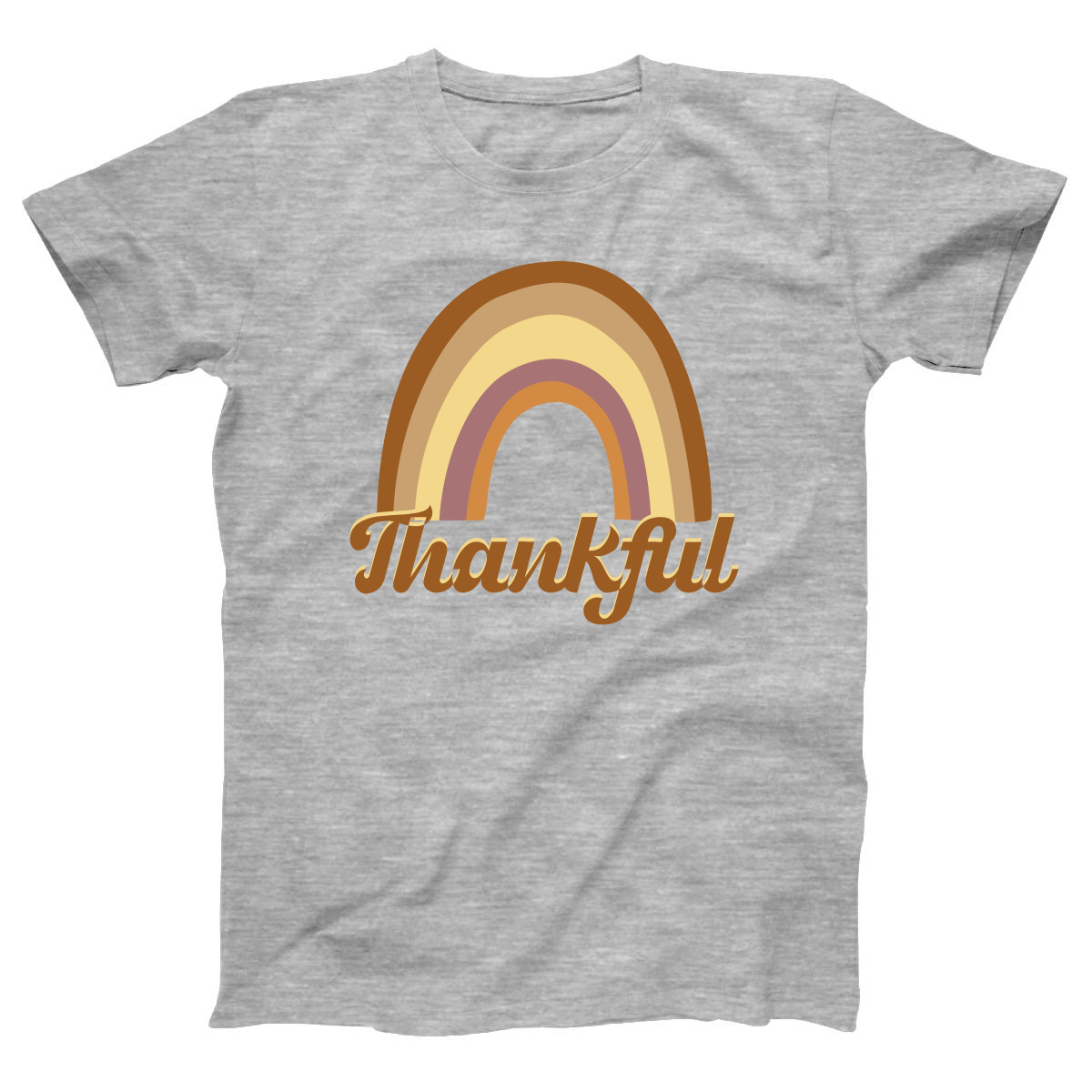 Thankful Retro Rainbow Women's T-shirt | Gray