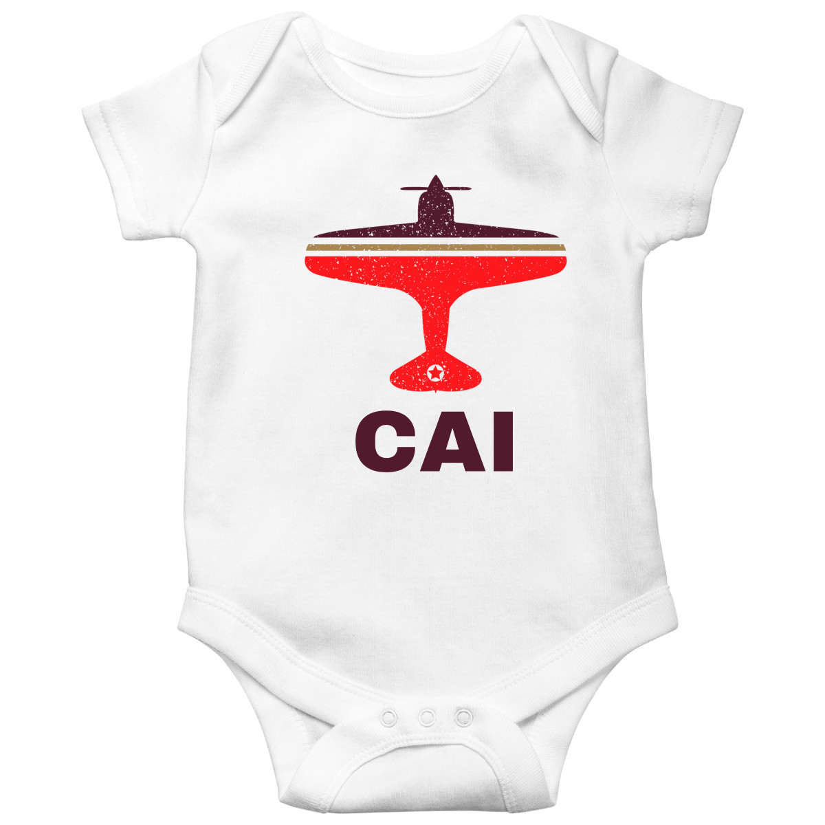Fly Cairo CAI Airport Baby Bodysuits | White