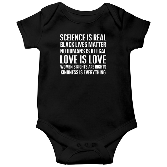 Human Rights LGBTQ Equality Science Baby Bodysuits | Black