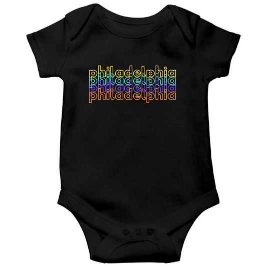 Philadelphia Baby Bodysuit | Black