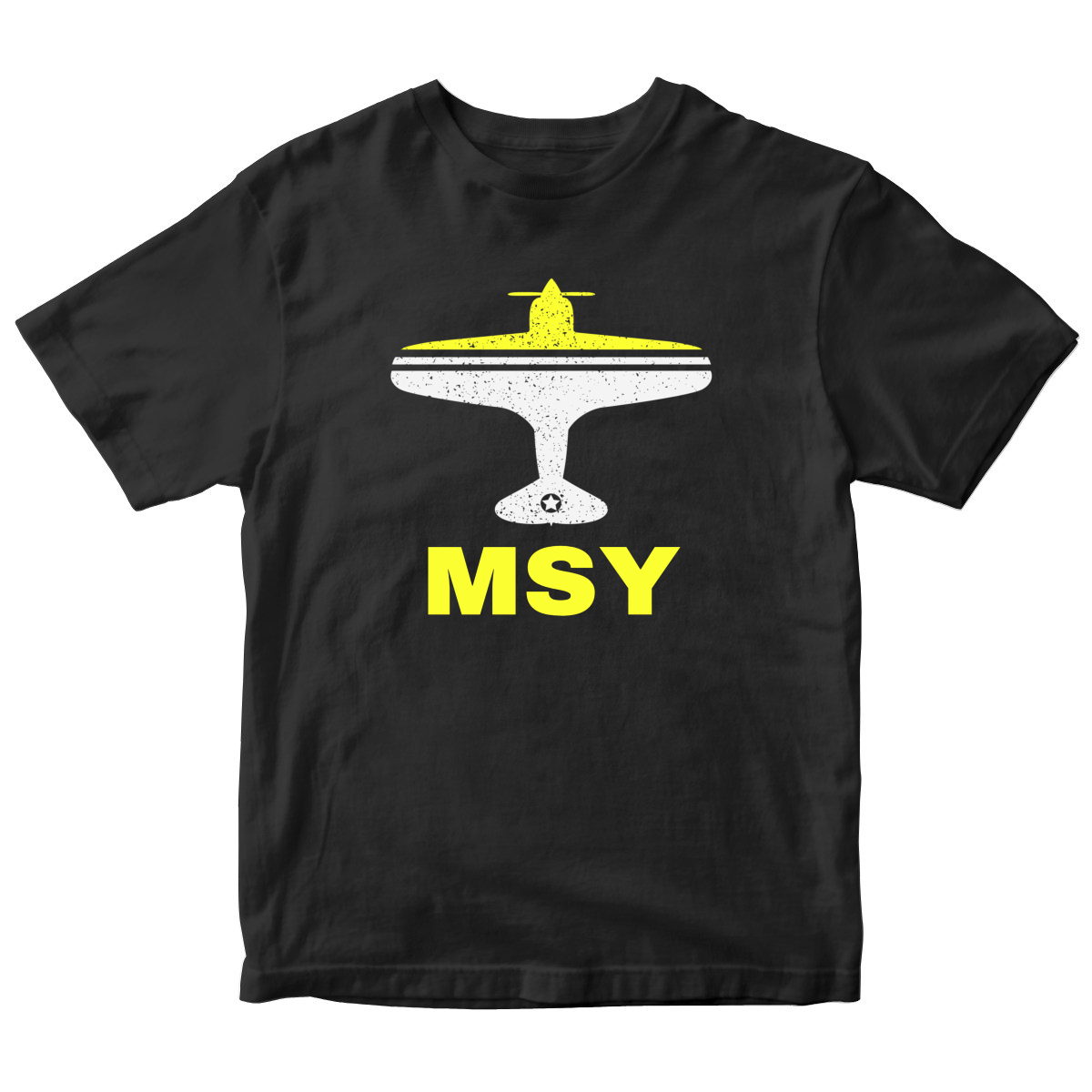 Fly New Orleans MSY Airport Kids T-shirt | Black