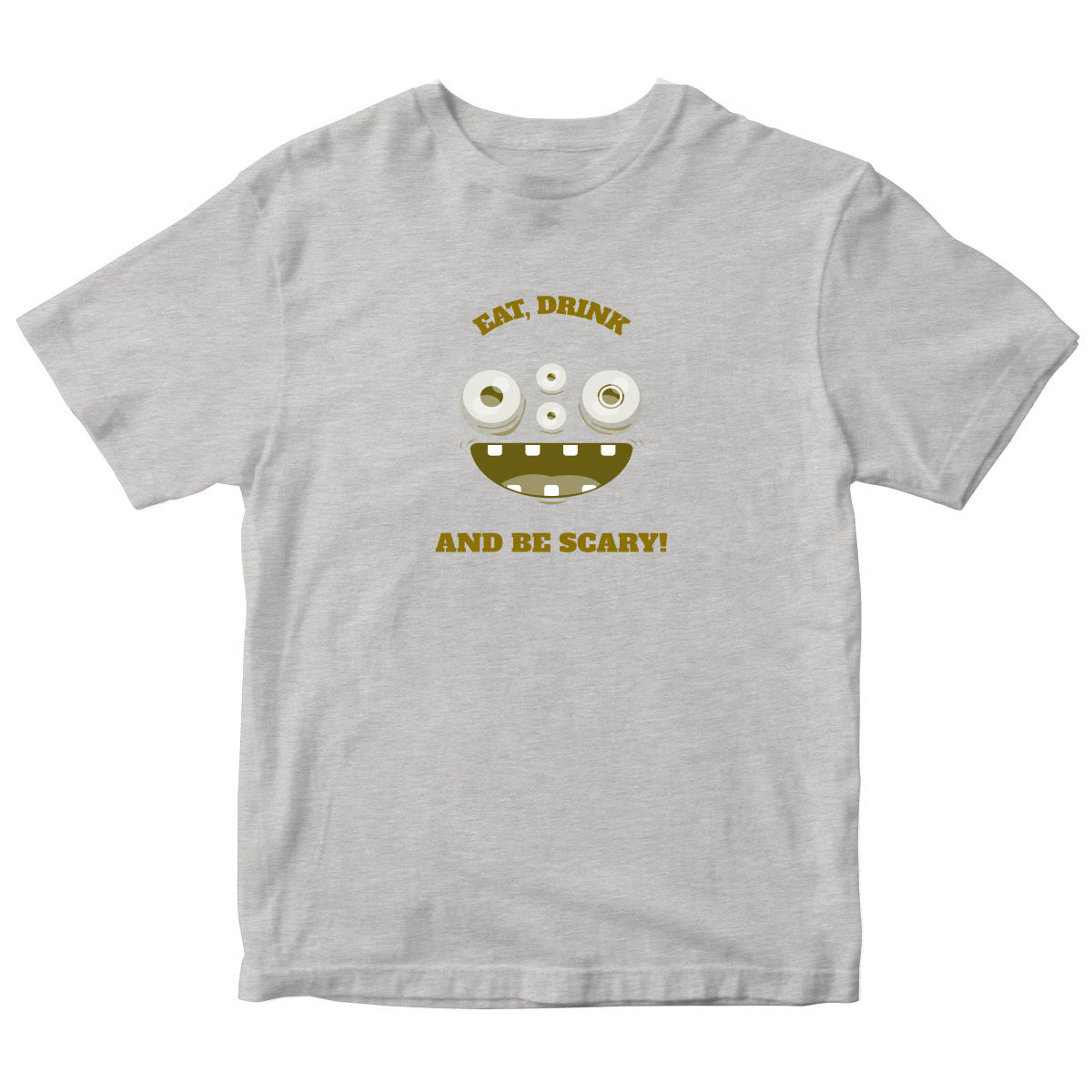 Eat, Drink and Be Scary! Kids T-shirt | Gray