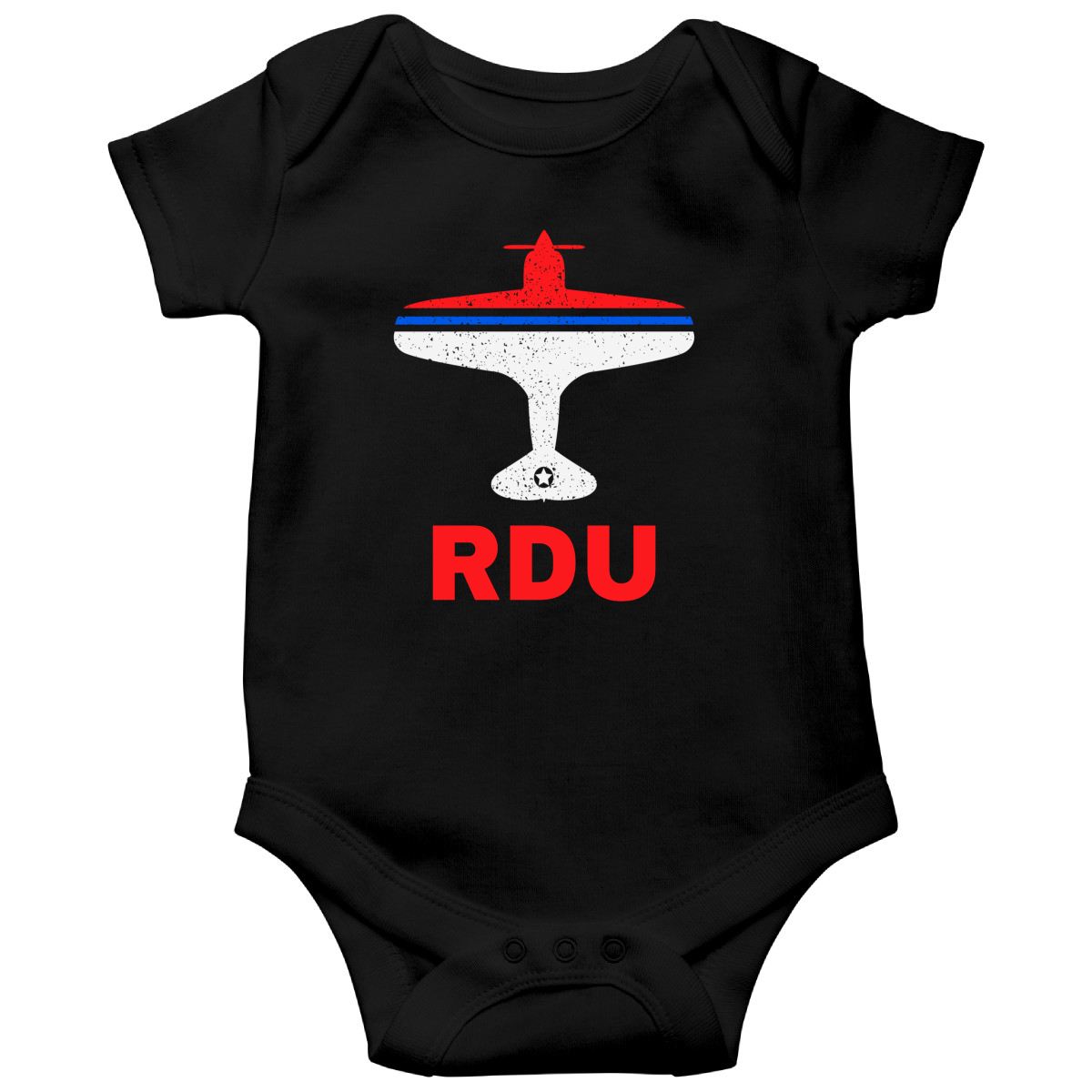 Fly Raleigh-Durham RDU Airport Baby Bodysuits | Black