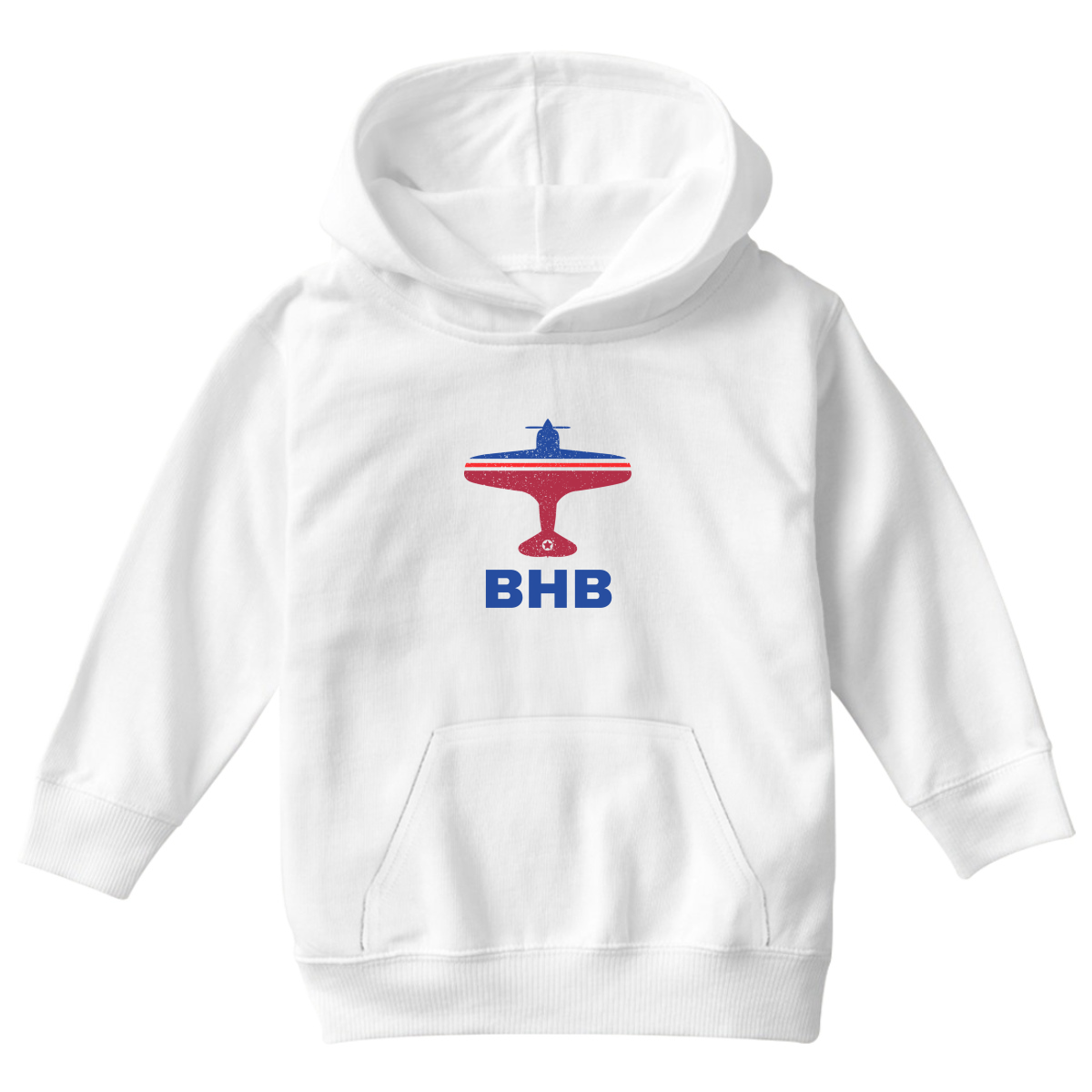 Fly Bar Harbor BHB Airport Kids Hoodie | White