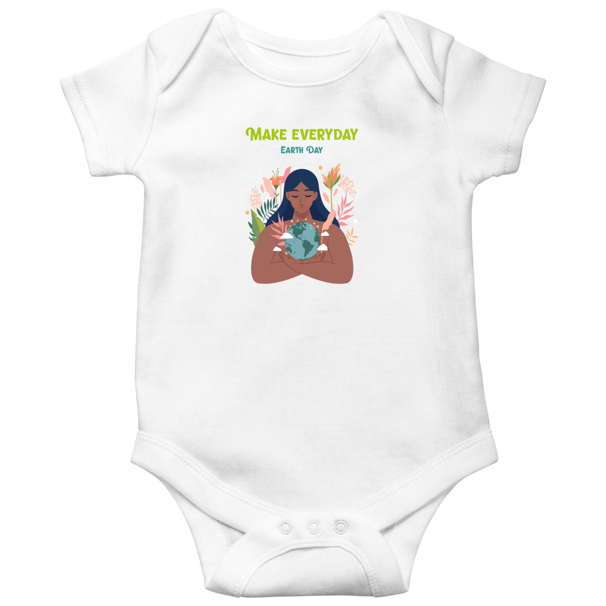 Earth Day Everyday Baby Bodysuits | White