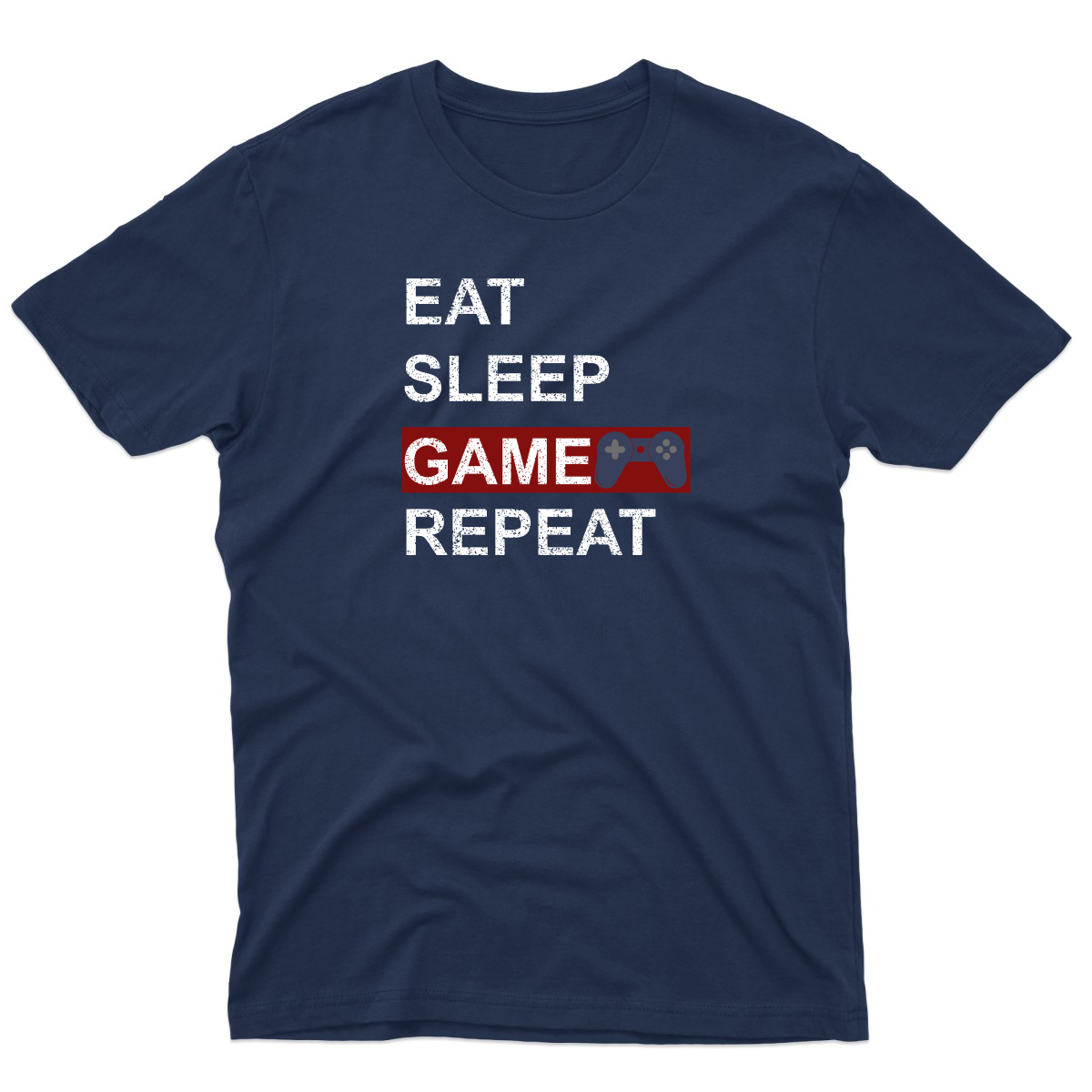 Eat Sleep Game Repeat Men's T-shirt | Navy