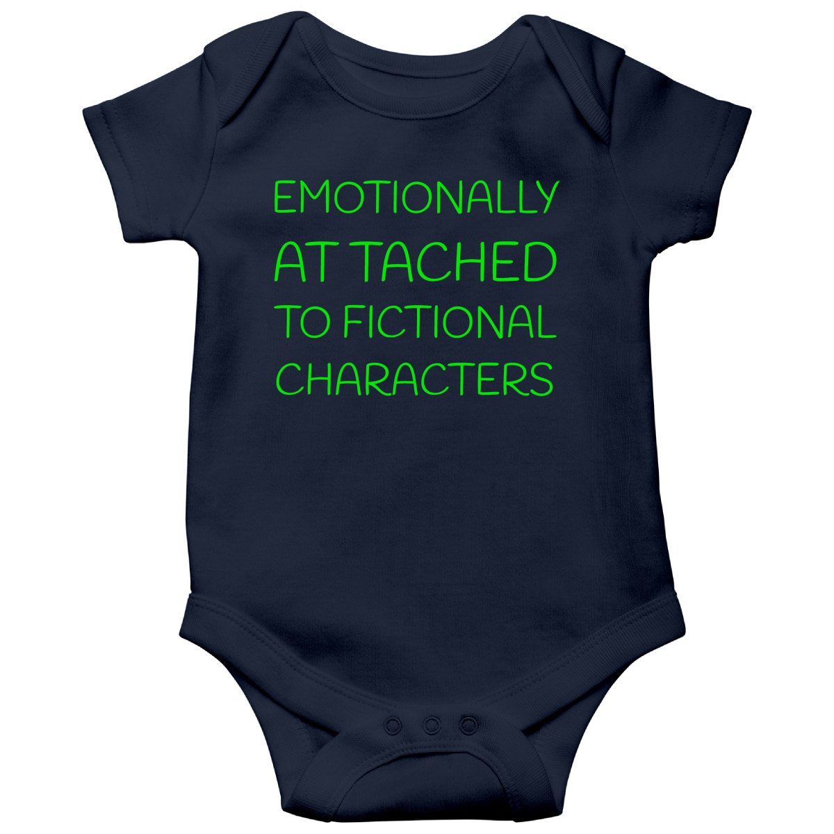 Emotionally Attached to Fictional Characters Baby Bodysuits | Navy