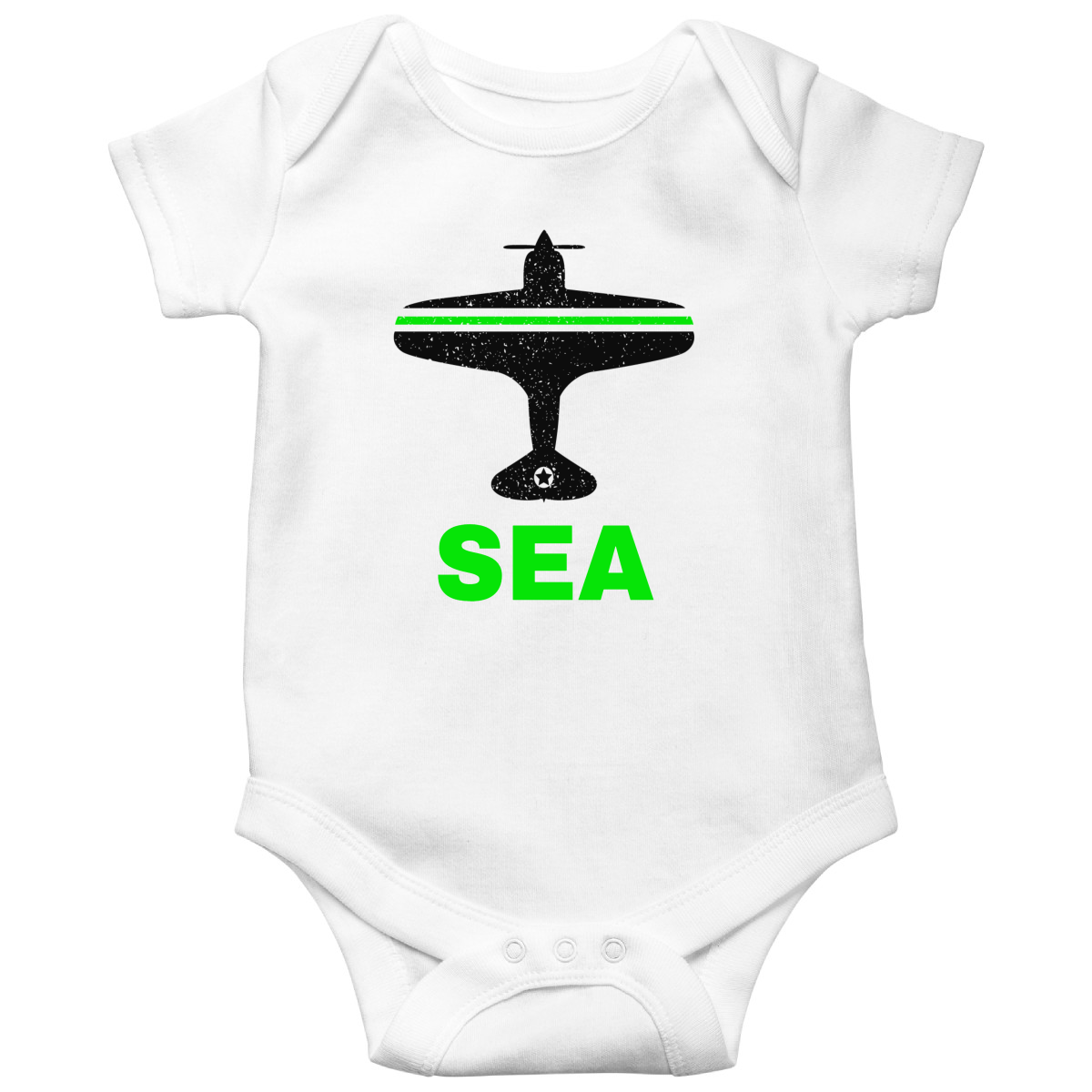 Fly Seattle SEA Airport Baby Bodysuits | White