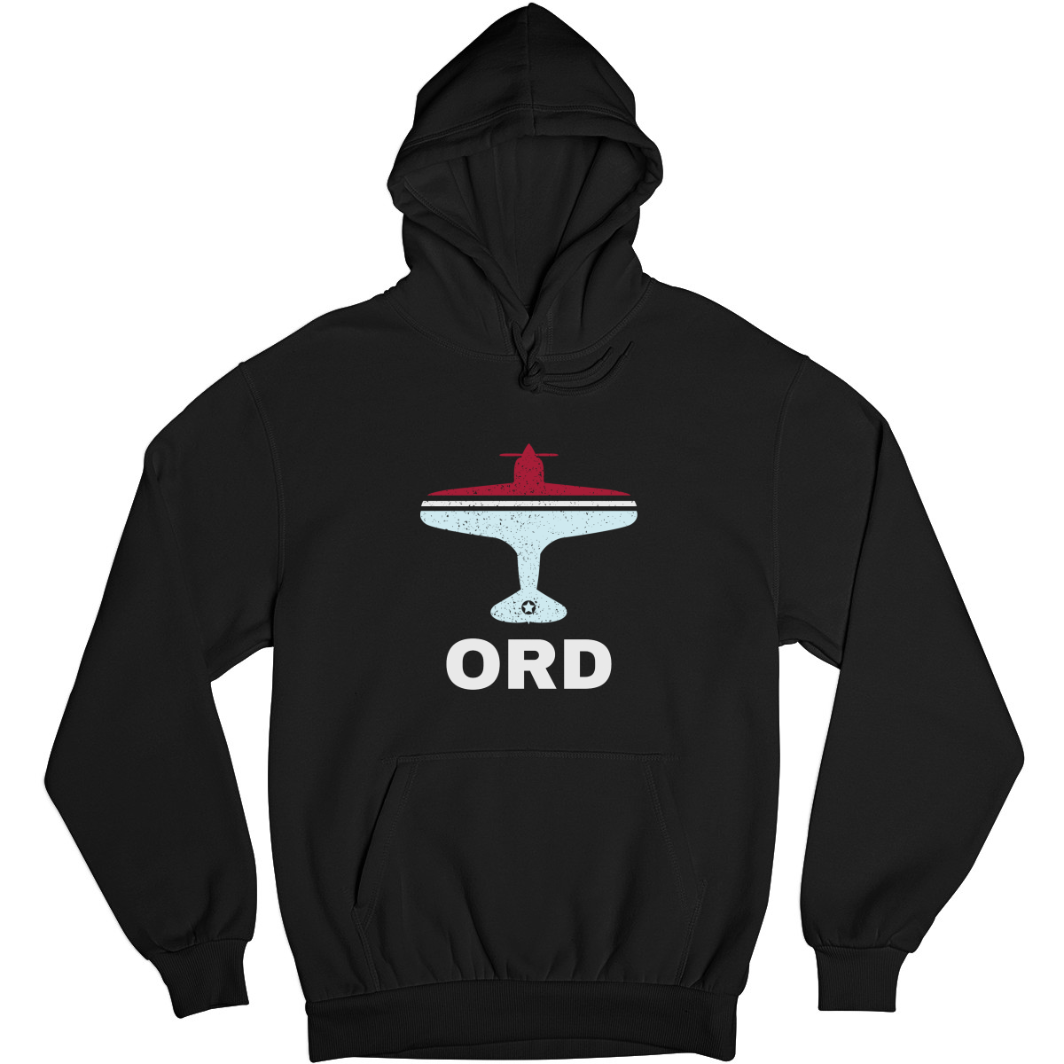 Fly Chicago ORD Airport Unisex Hoodie | Black
