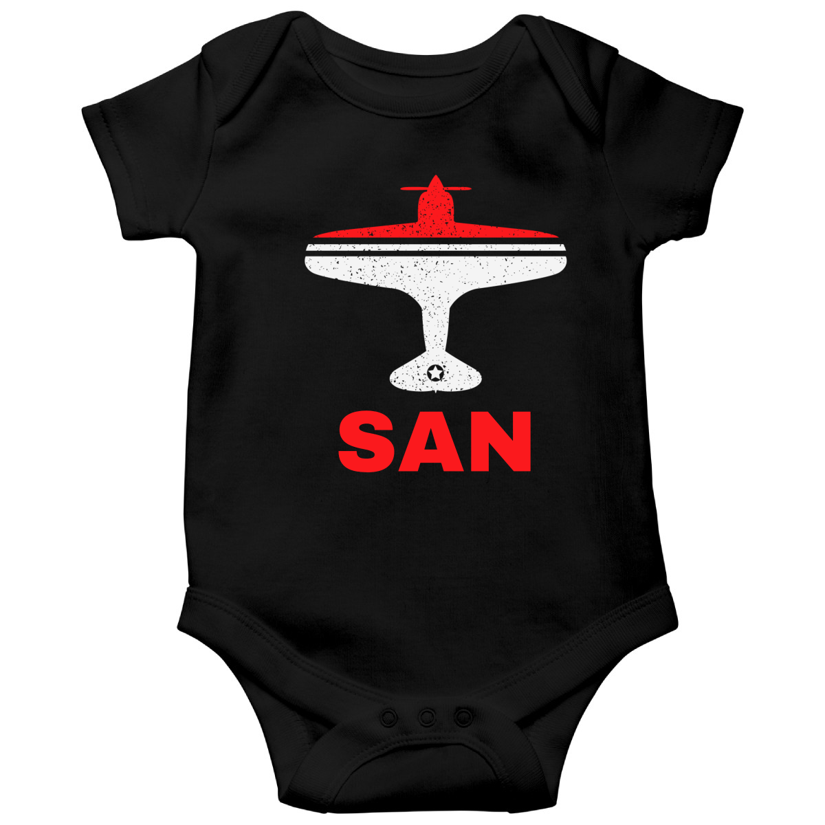 Fly San Diego SAN Airport Baby Bodysuits | Black