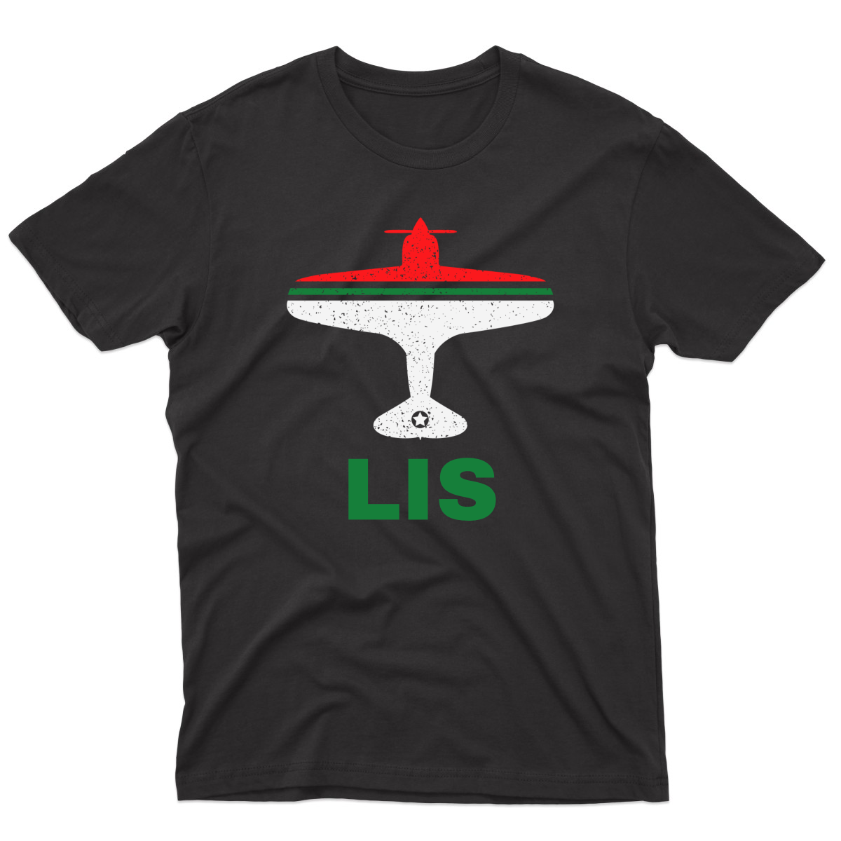 Fly Lisbon LIS Airport Men's T-shirt | Black