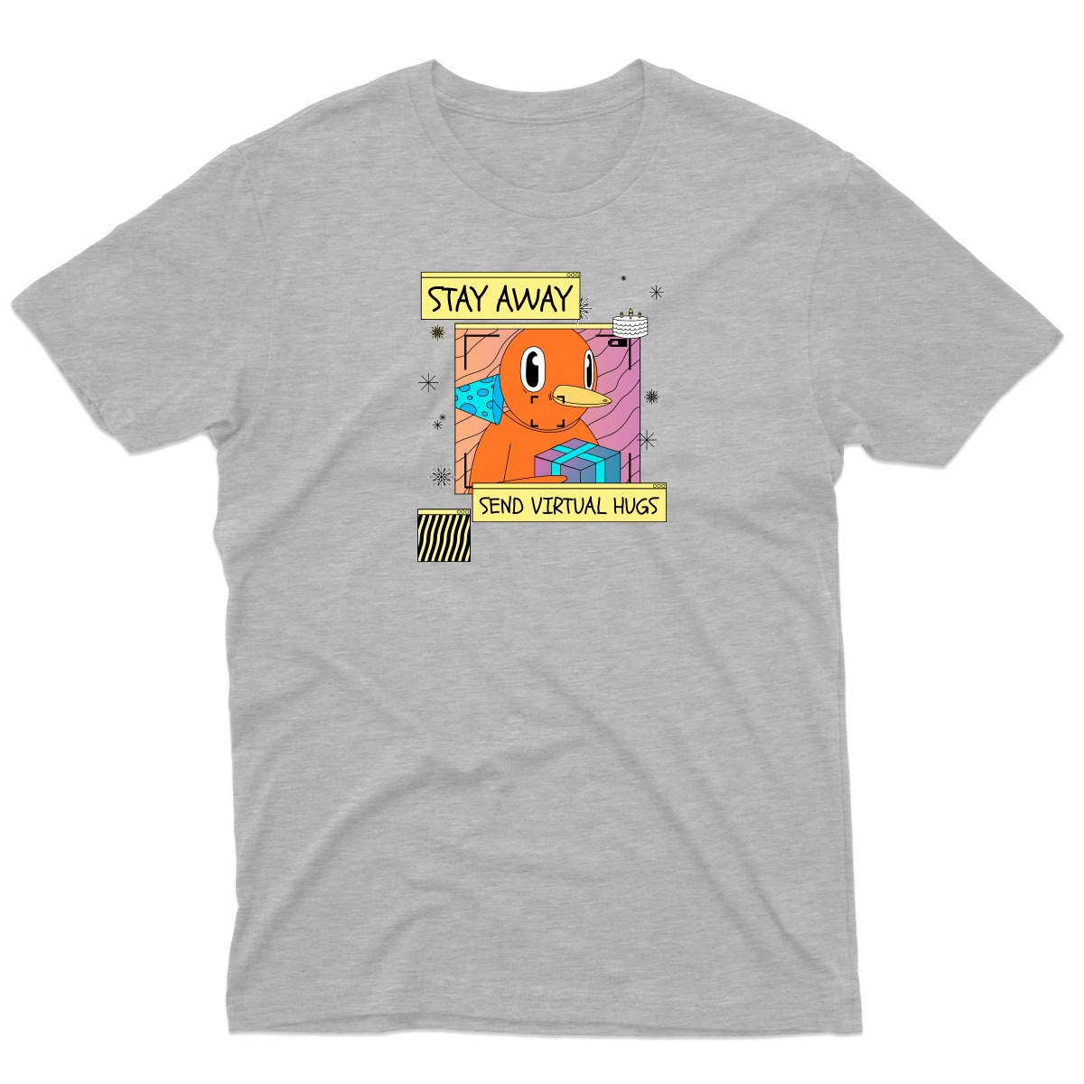 Stay Away Send Virtual Hugs Men's T-shirt | Gray