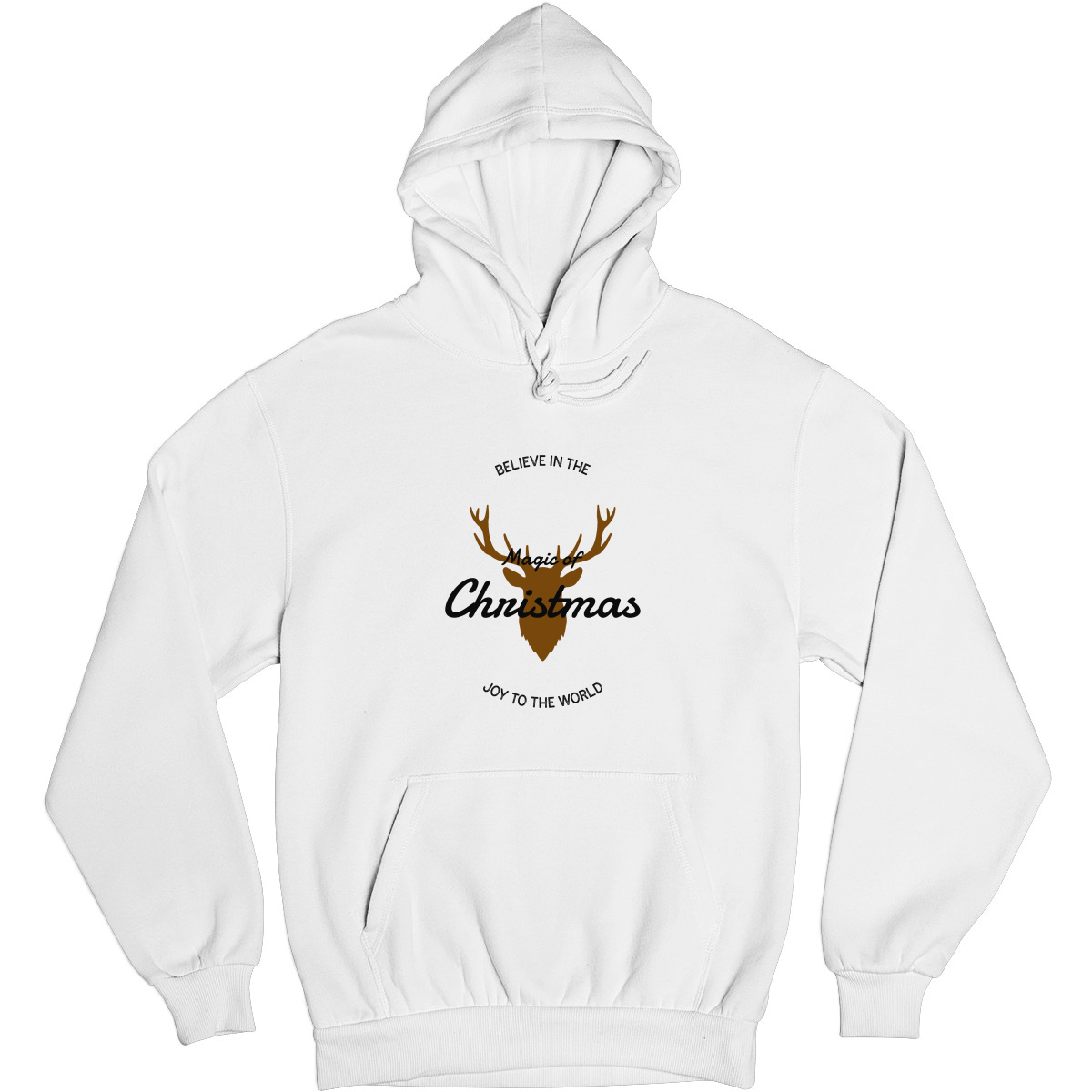 Believe in the Magic of Christmas Joy to the World Unisex Hoodie | White