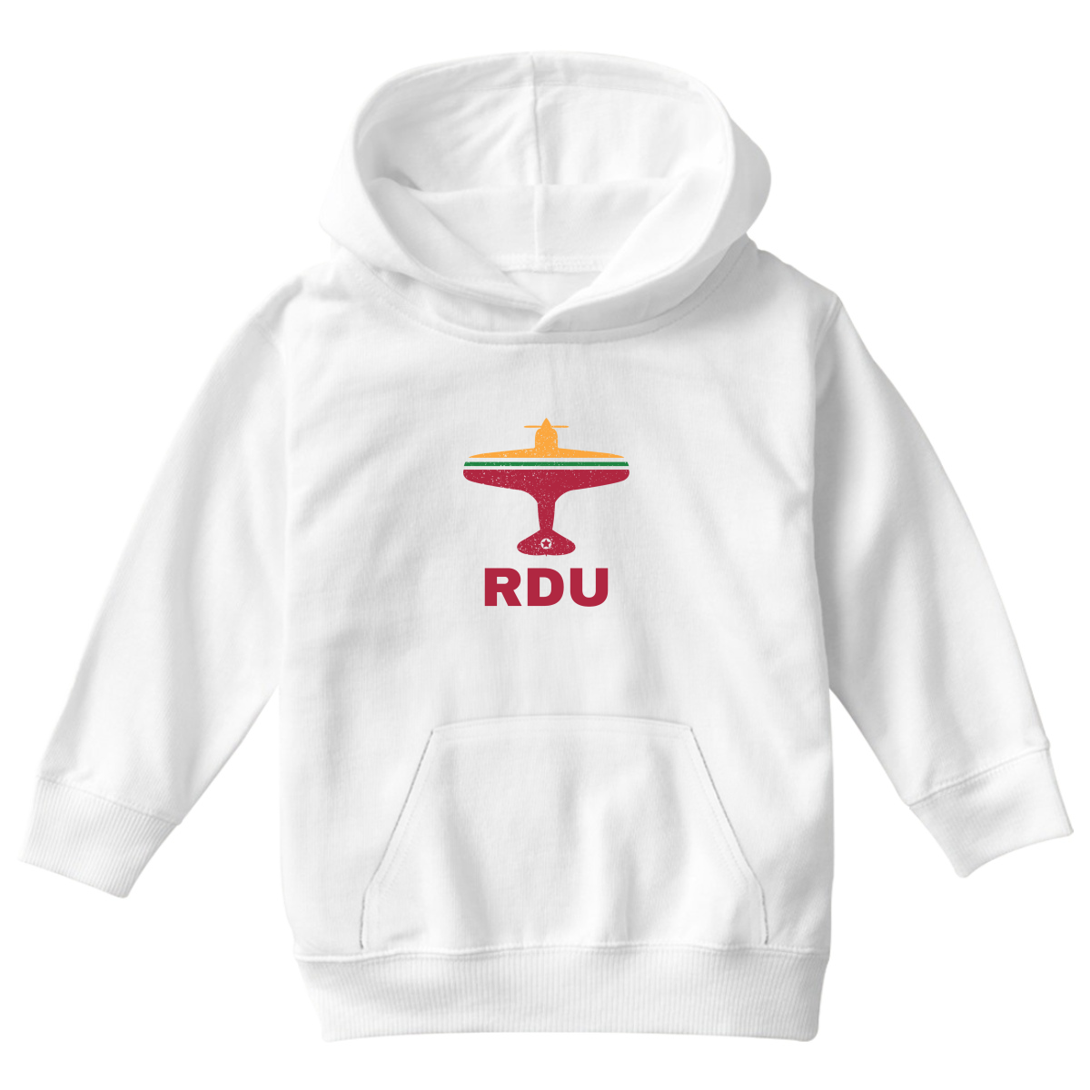Fly Raleigh-Durham RDU Airport Kids Hoodie | White