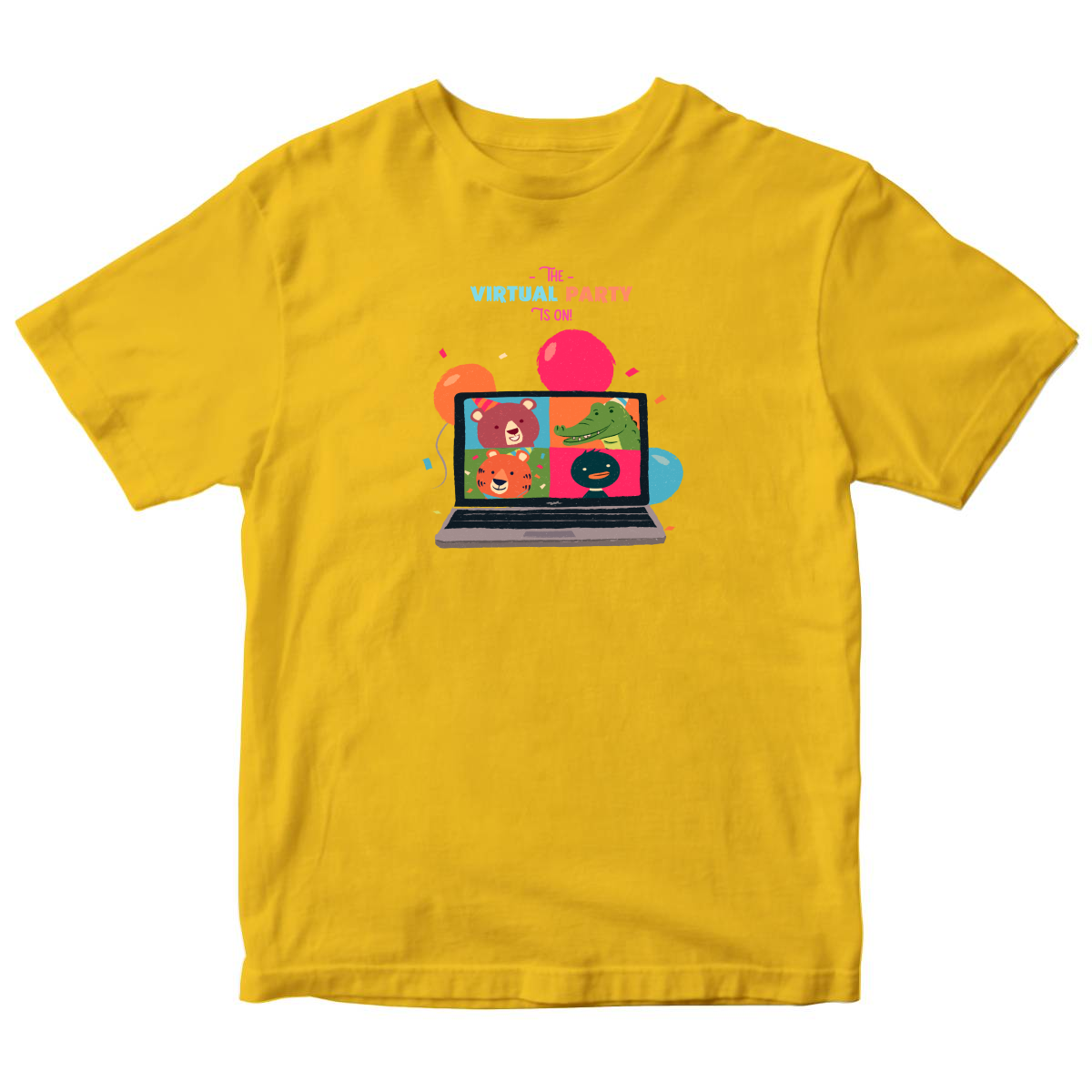 The Virtual Party is on Toddler T-shirt | Yellow