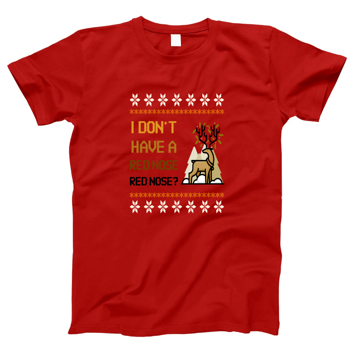 2021 Ugly Sweater Christmas Party Women's T-shirt | Red