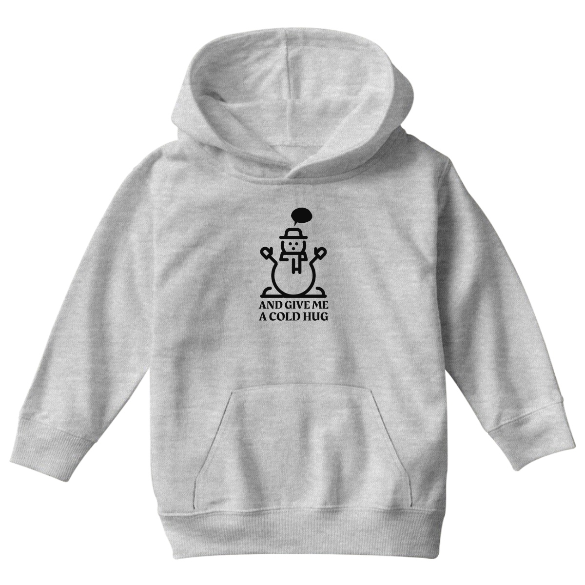 Let It Snow and Give Me a Cold Hug Kids Hoodie | Gray