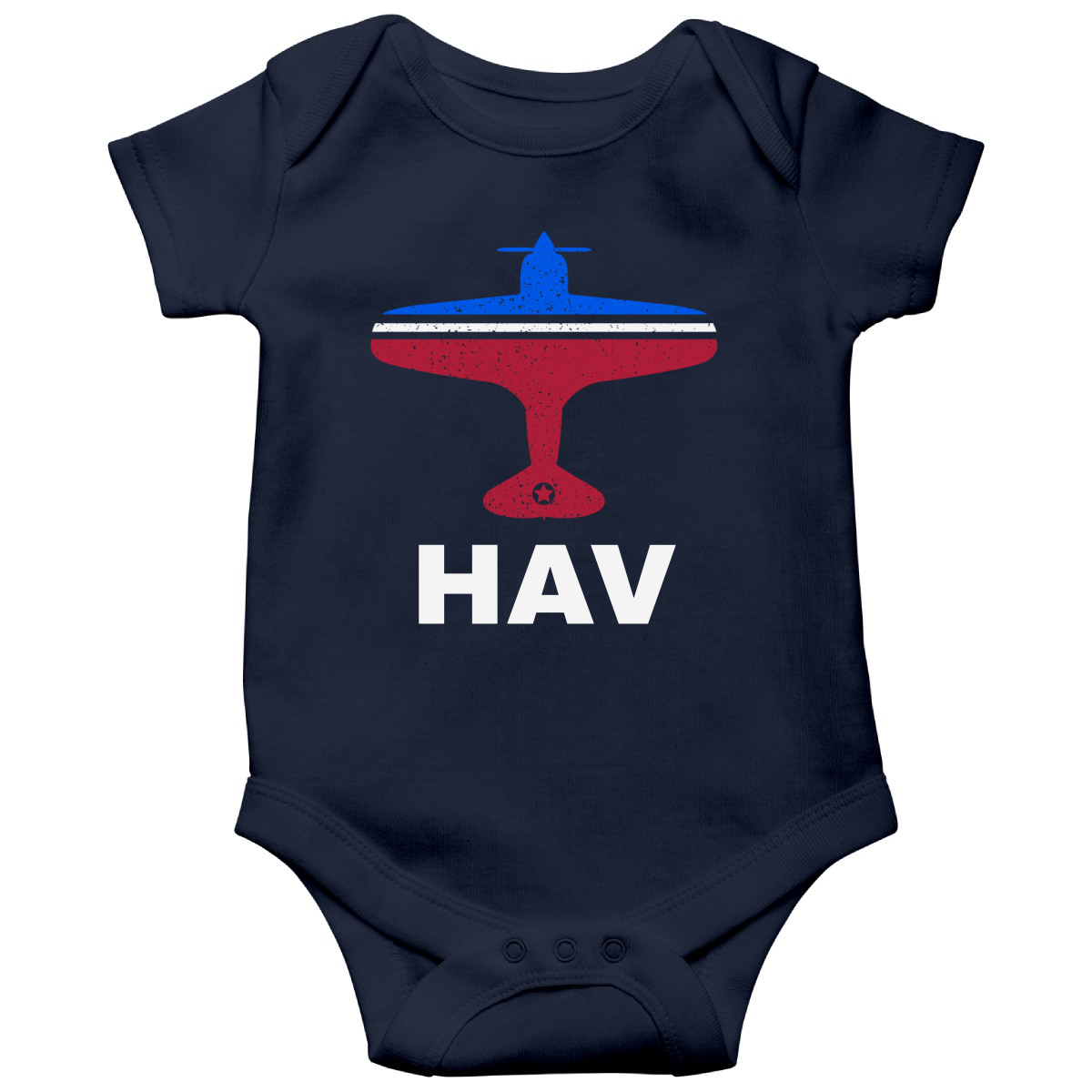 Fly Havana HAV Airport Baby Bodysuits | Navy