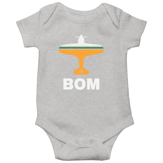 Fly Mumbai BOM Airport Baby Bodysuits | Gray