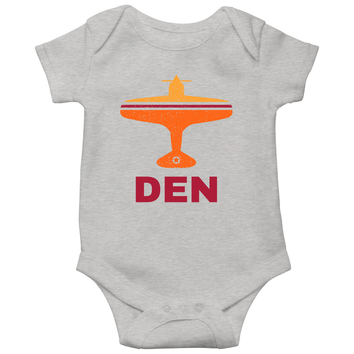 Fly Denver DEN Airport Baby Bodysuits | Gray