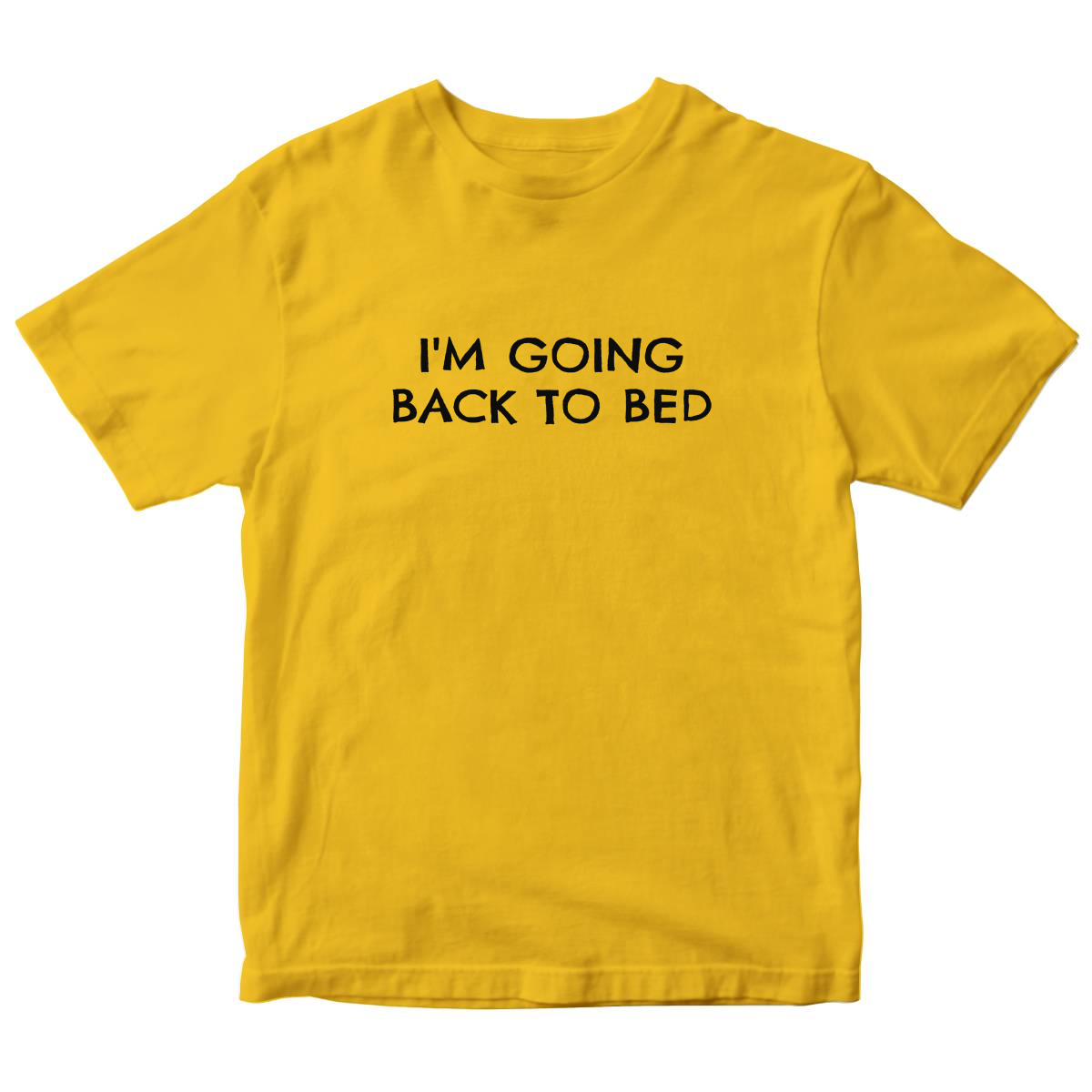 I'm Going Back to Bed Kids T-shirt | Yellow