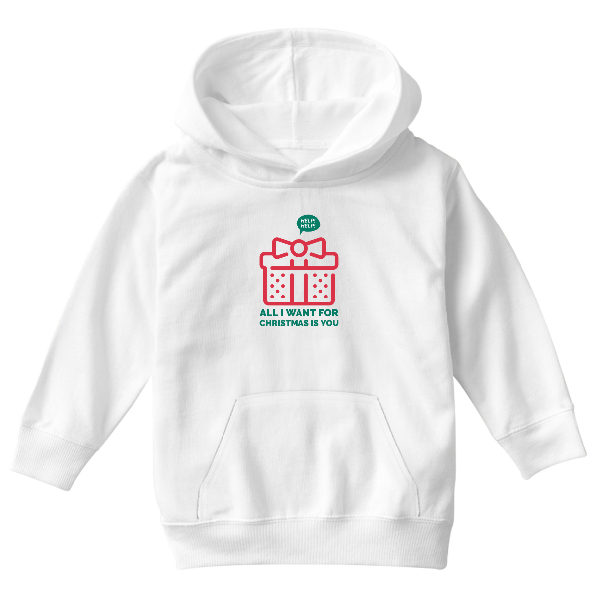 All I Want For Christmas Is You Kids Hoodie | White