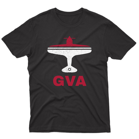 Fly Geneva GVA Airport Men's T-shirt | Black
