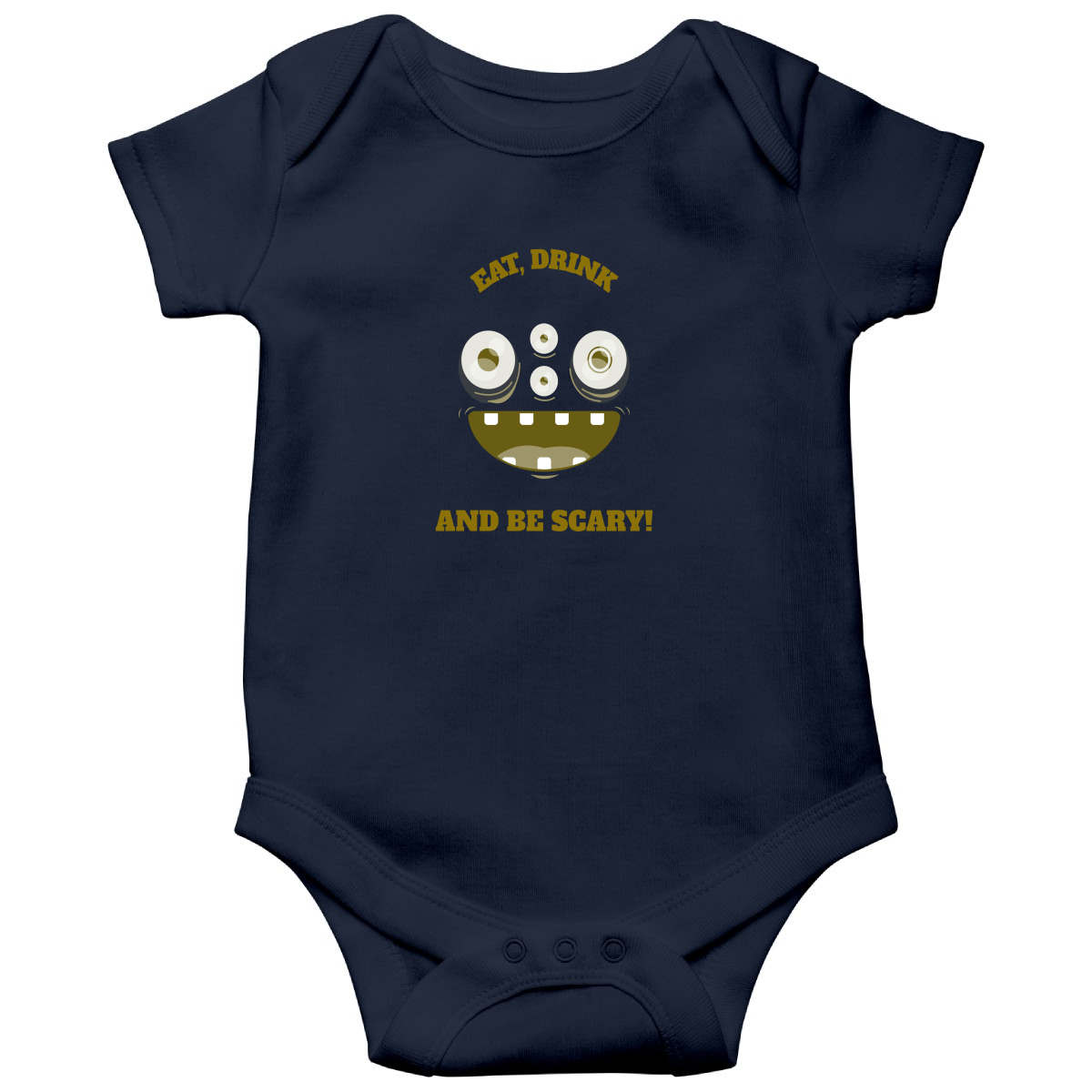 Eat, Drink and Be Scary! Baby Bodysuits | Navy