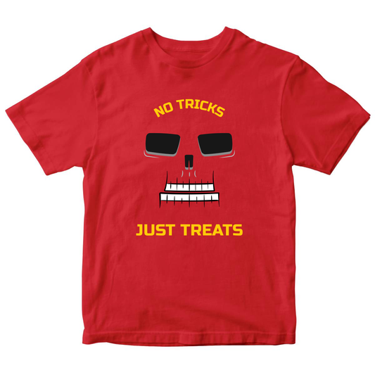 No Tricks Just Treats Kids T-shirt | Red