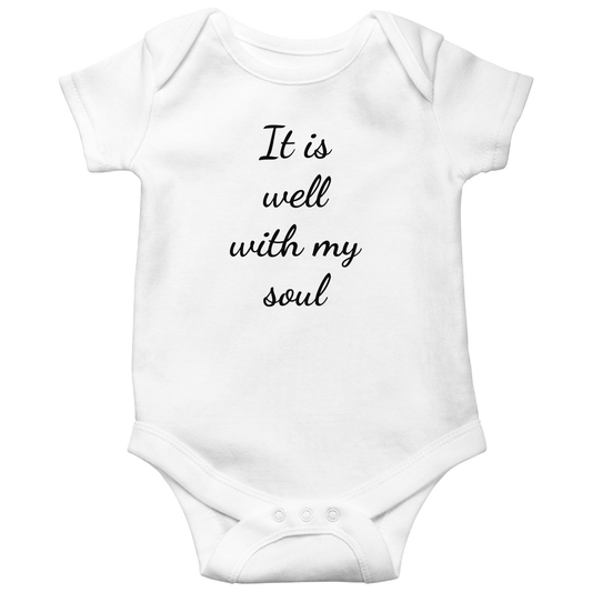  It Is Well With My Soul Baby Bodysuits | White